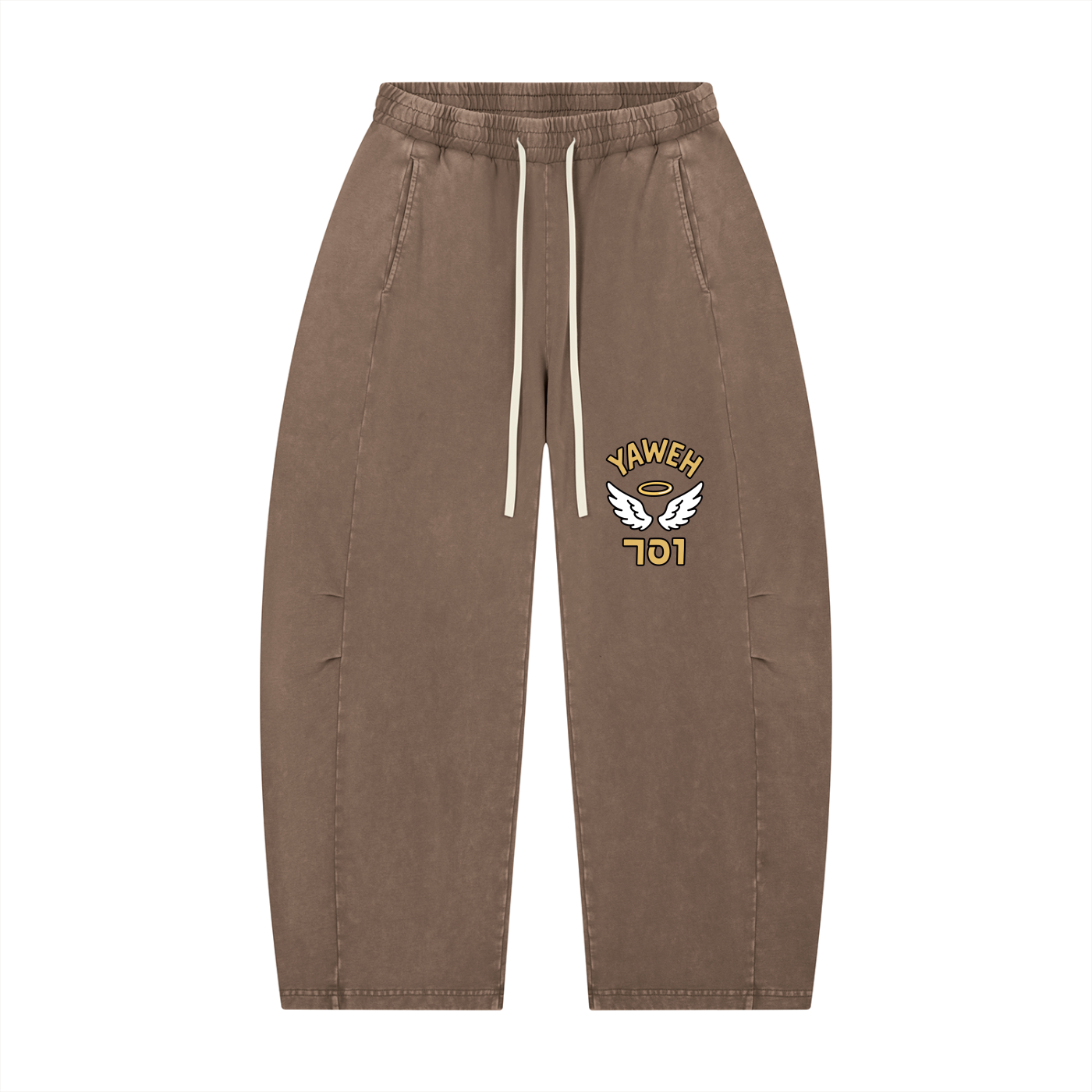 Unisex Mineral Wash Barrel Leg Pants