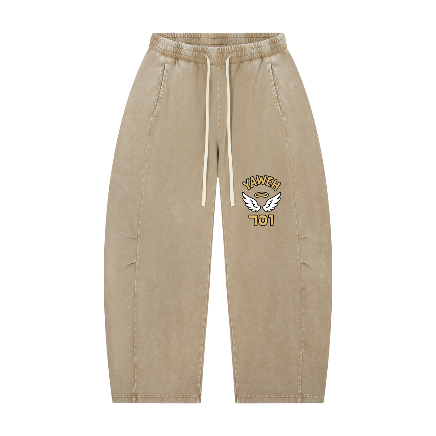 Unisex Mineral Wash Barrel Leg Pants