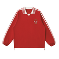 YWH Striped Lapel Collar Sweatshirt